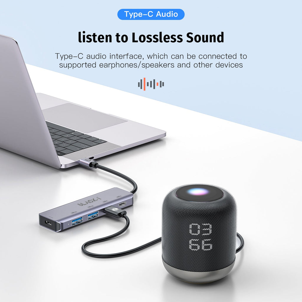 Black-i USB-C to 2*USB-C & 2*USB 3.0 Hub