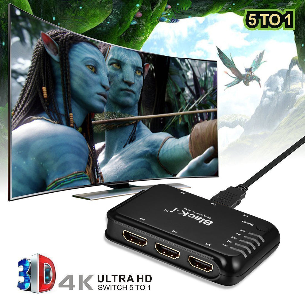 Black-i HDMI 5 Input 1 Output Switcher