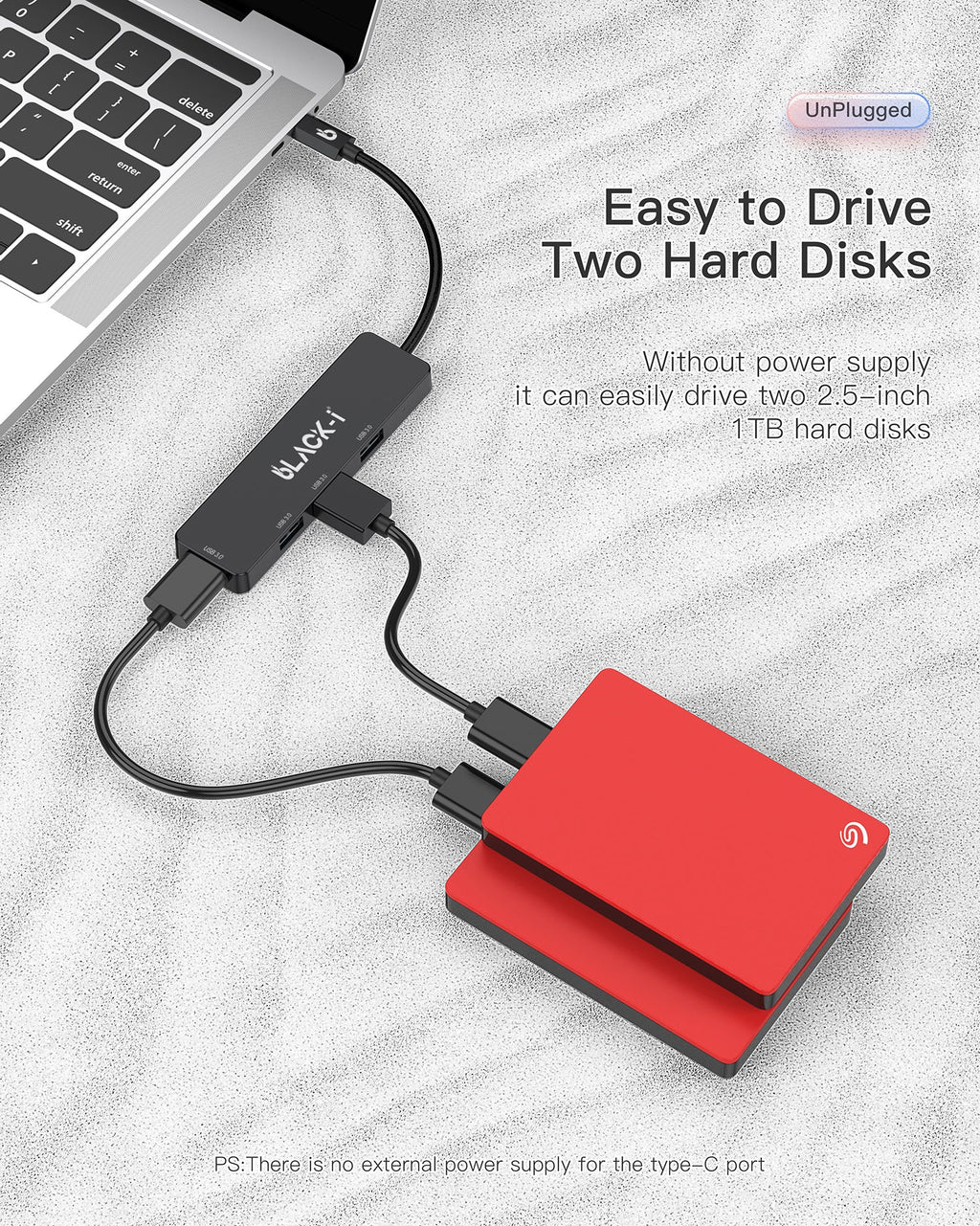 Black-i USB-C to 4-Port USB 3.0 Hub
