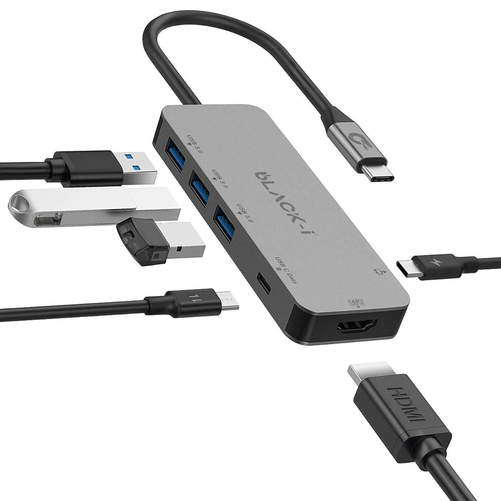 Black-i USB-C to HDMI, USB 3.0, USB-C & PD Multiport Hub