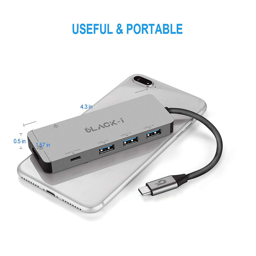 Black-i USB-C to HDMI, USB 3.0, USB-C & PD Multiport Hub