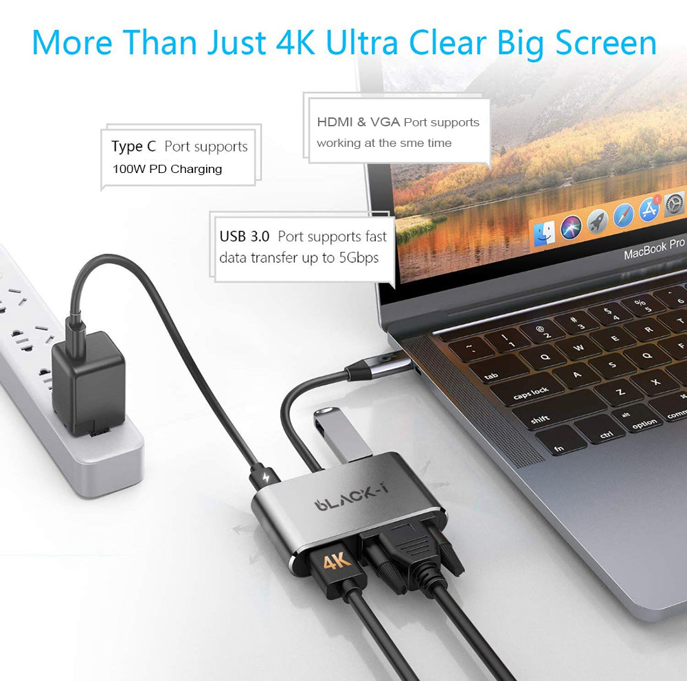 Black-i USB-C 4 in 1 Hub
