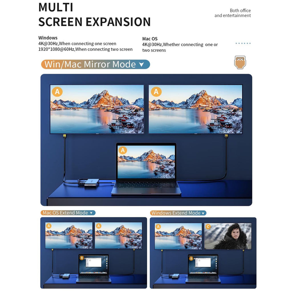 Black-i USB-C 8 in 1 Docking Station