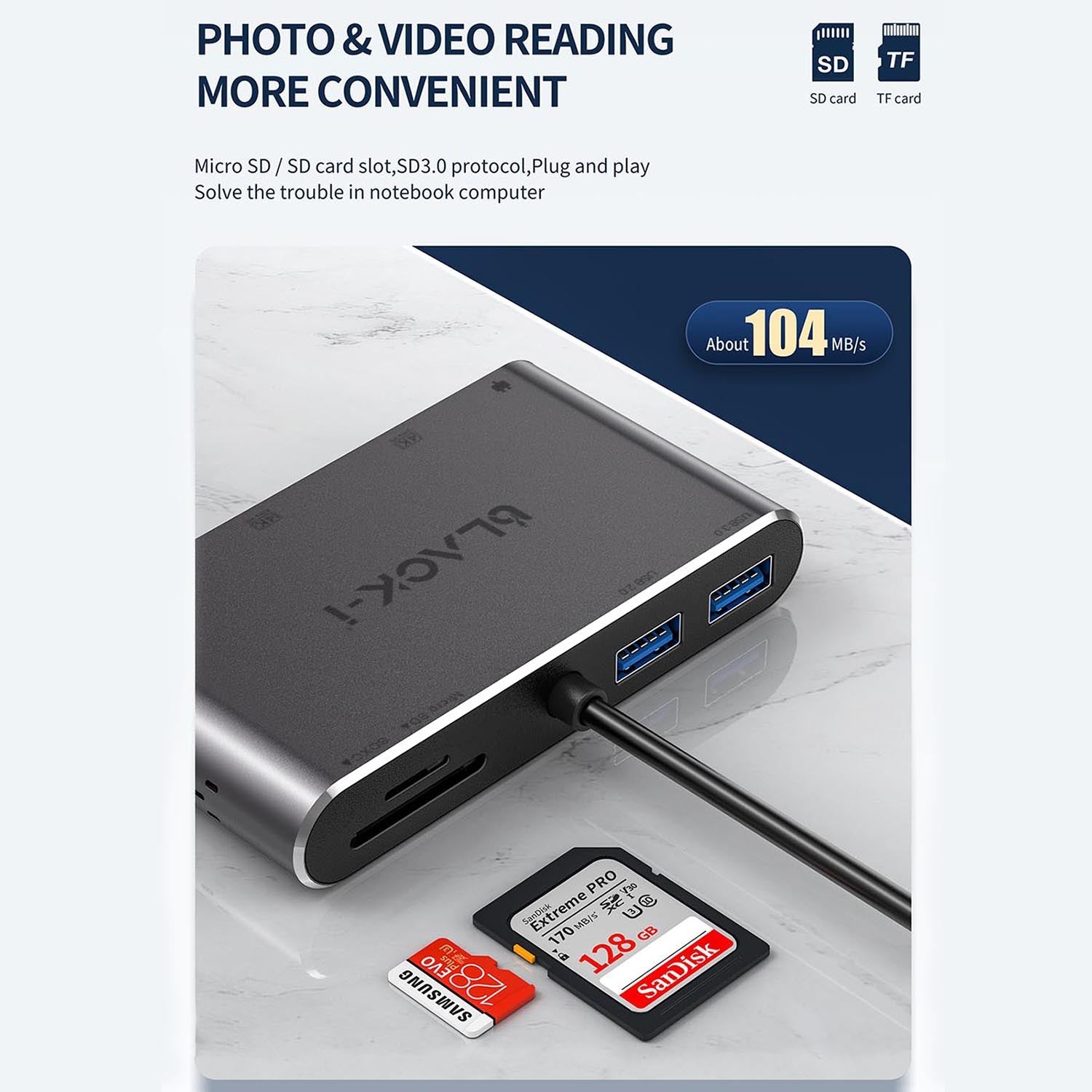 Black-i USB-C 8 in 1 Docking Station