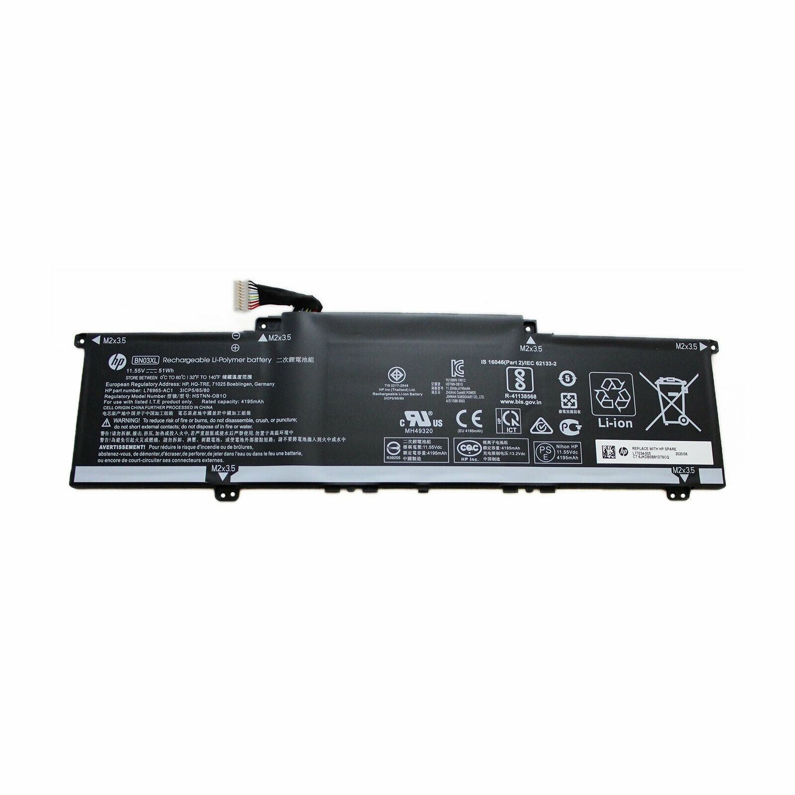 HP BN03XL Original OEM 42Whr 3783mAh 11.1V 3 Cell Laptop Battery