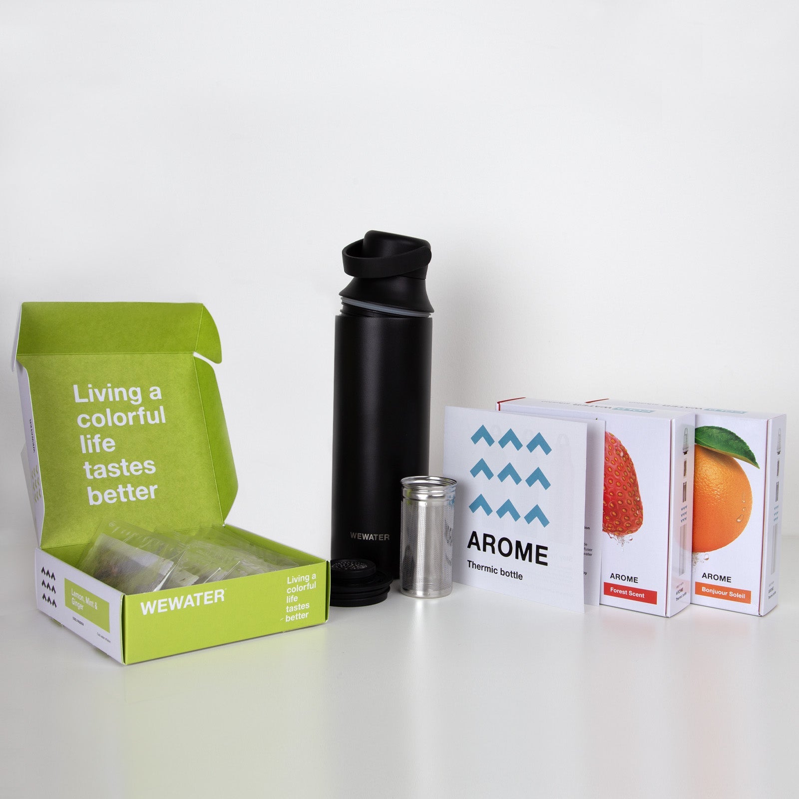 Set Borraccia Midnight Black + 3 infusi freddi