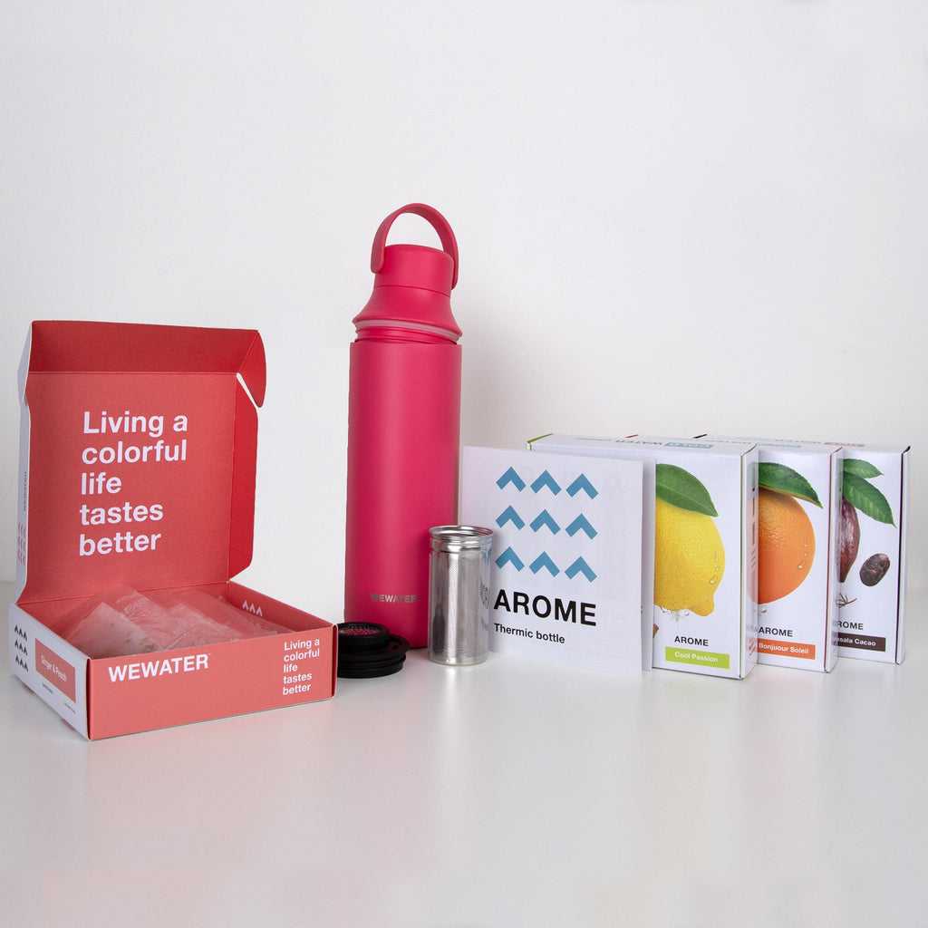 Set Borraccia Hot Pink + 2 infusi a caldo e 2 infusi freddi