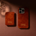 Embossed Cognac Case for iPhone 15