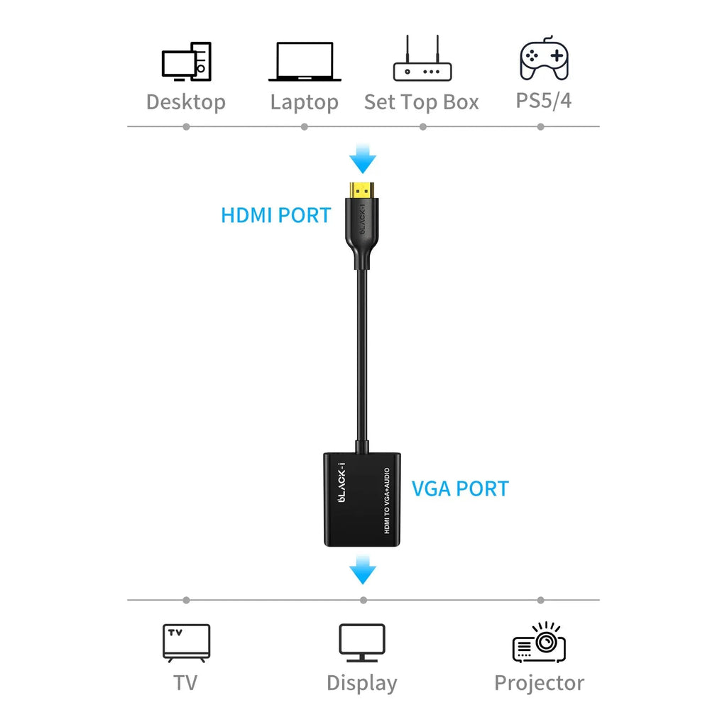 Black-i HDMI to VGA Converter