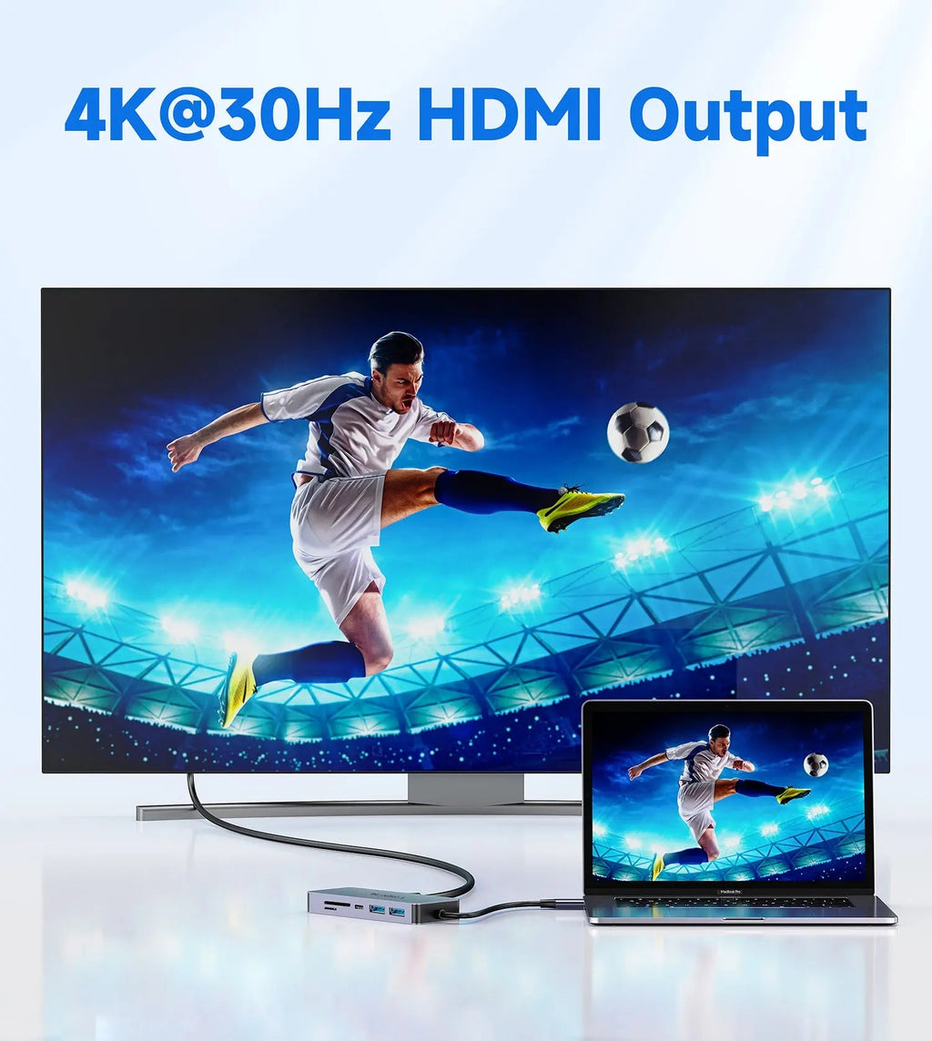 Black-i Type-C hub with HDMI, USB , PD , Gigabit Lan & Car reader