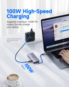 Black-i Type-C hub with HDMI, USB , PD , Gigabit Lan & Car reader