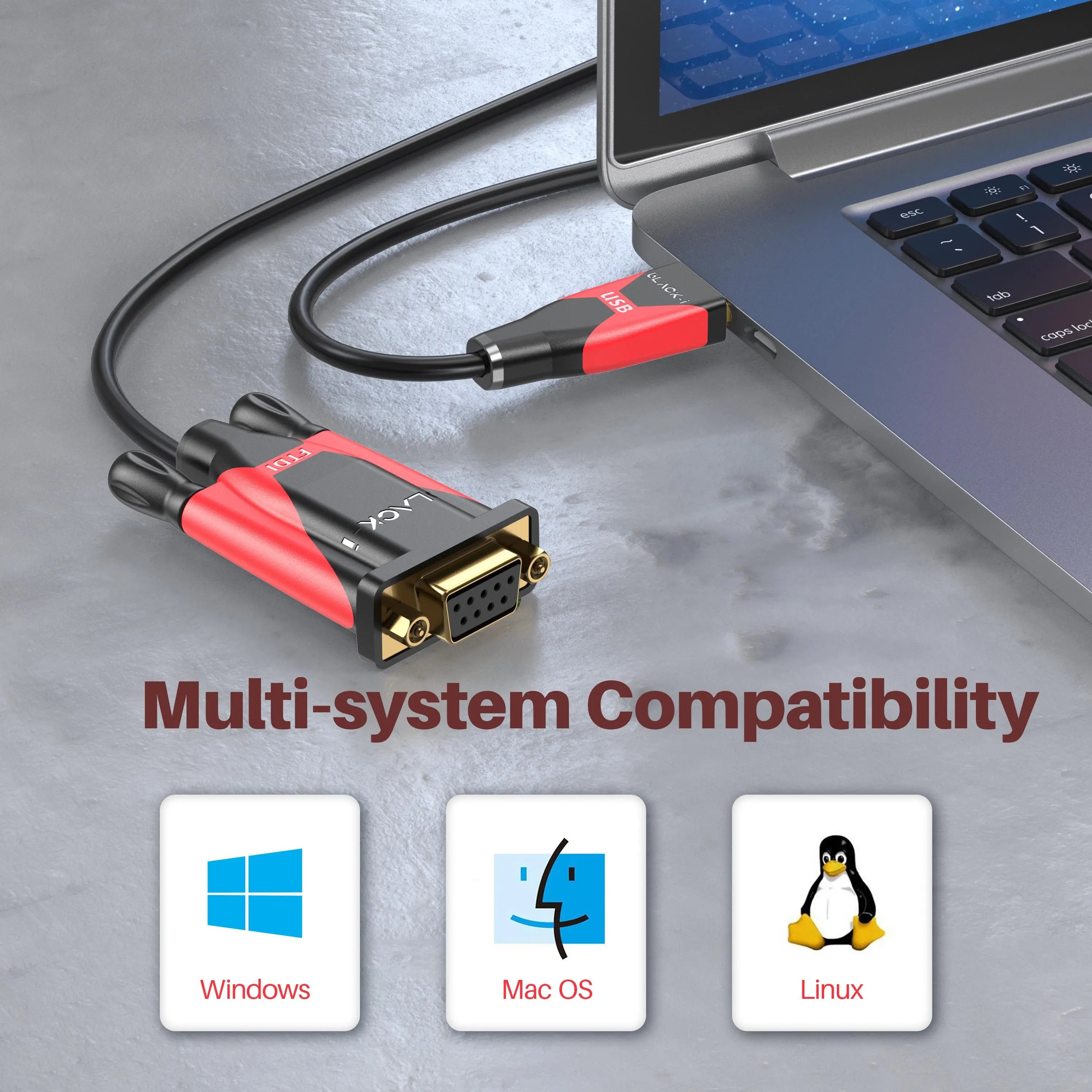 Black-i USB 2.0 to RS232 Female FTDI Cable 1.5 Meter