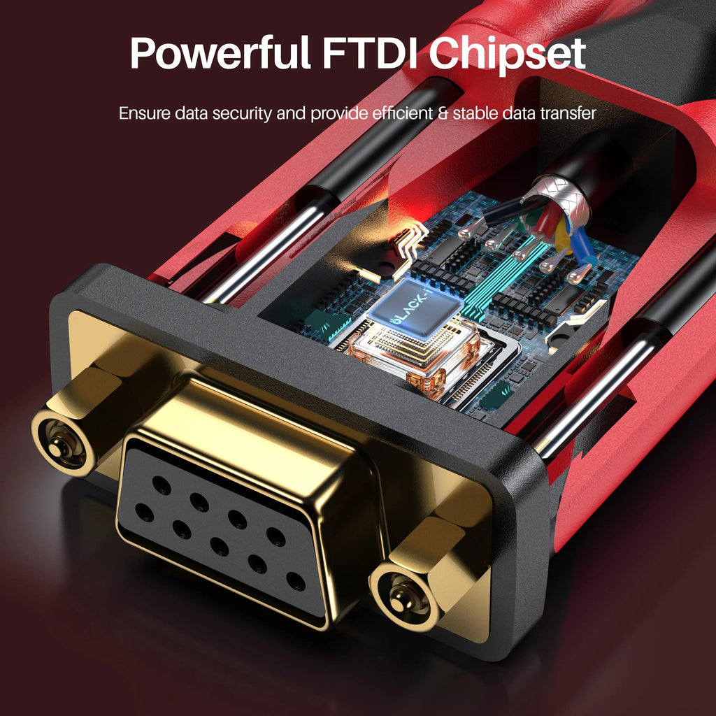 Black-i USB 2.0 to RS232 Female FTDI Cable 1.5 Meter