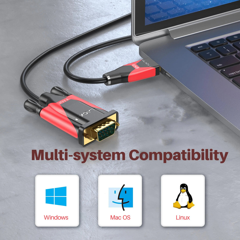 Black-i USB 2.0 to RS232 Male FTDI Cable 1.5 Meter