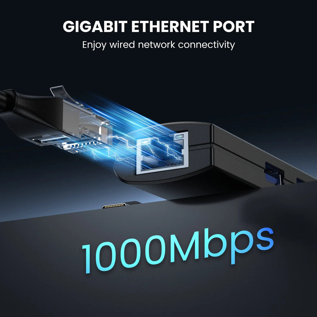 Black-i USB-C to 3-Port USB 3.0 Hub & Gigabit Lan