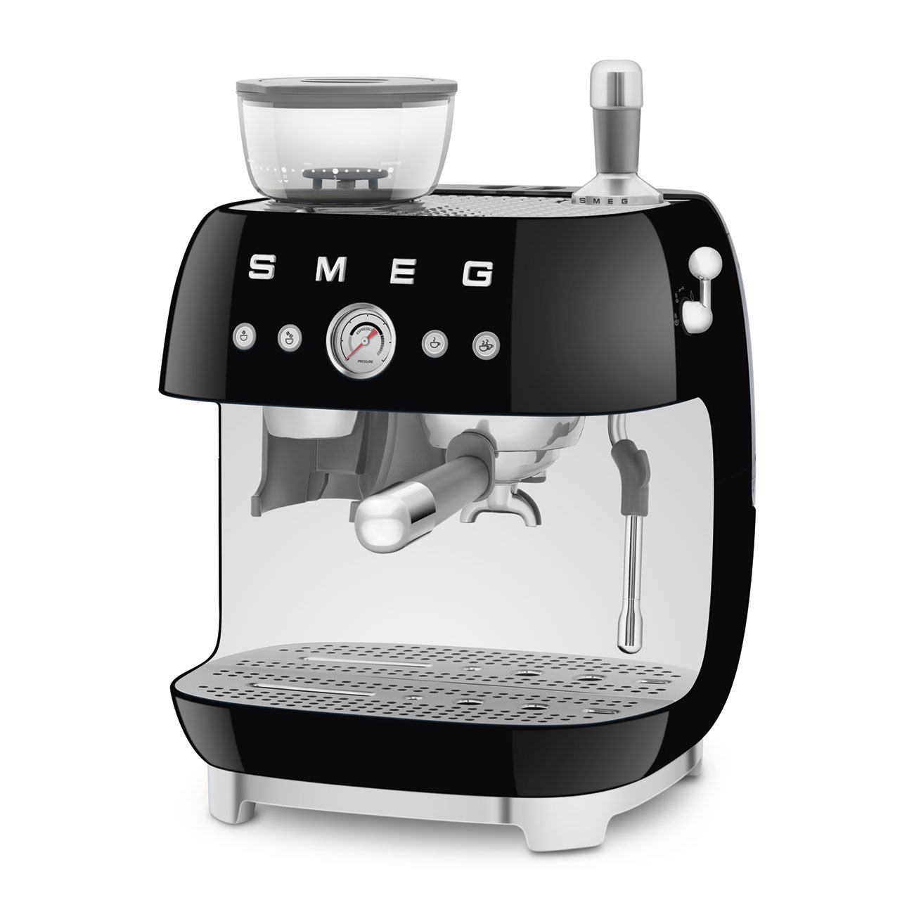 Smeg Cream manual espresso coffee machine with built-in grinder