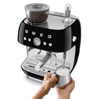 Smeg Cream manual espresso coffee machine with built-in grinder