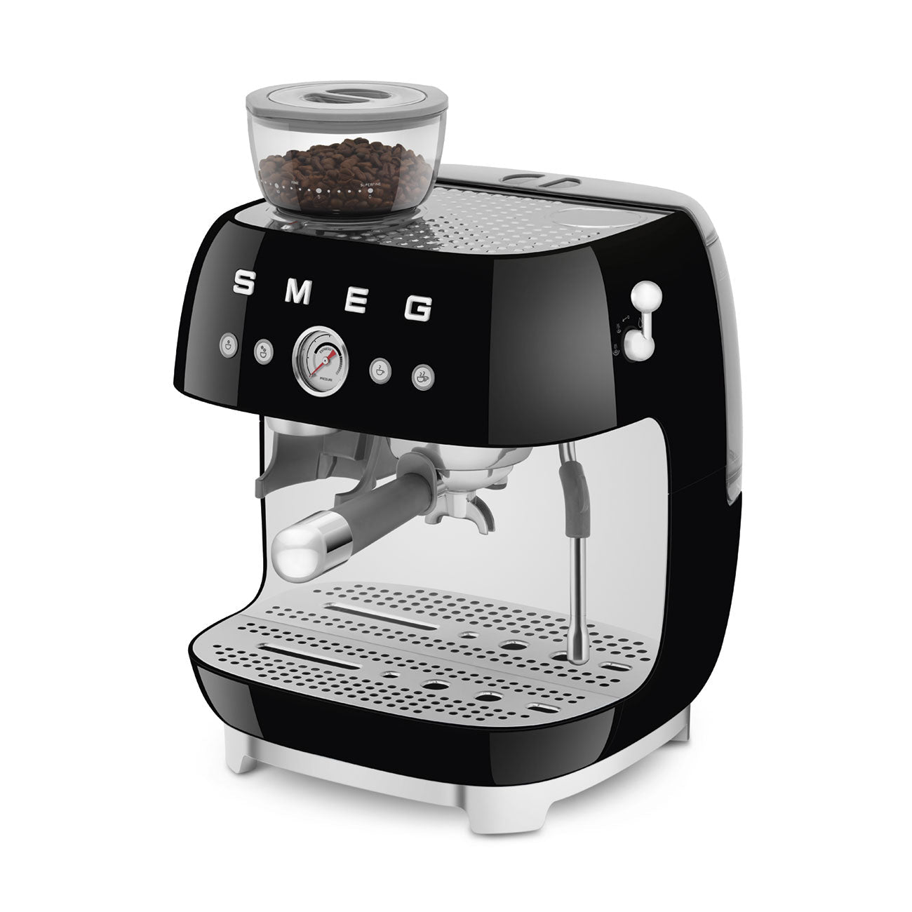 Smeg Cream manual espresso coffee machine with built-in grinder
