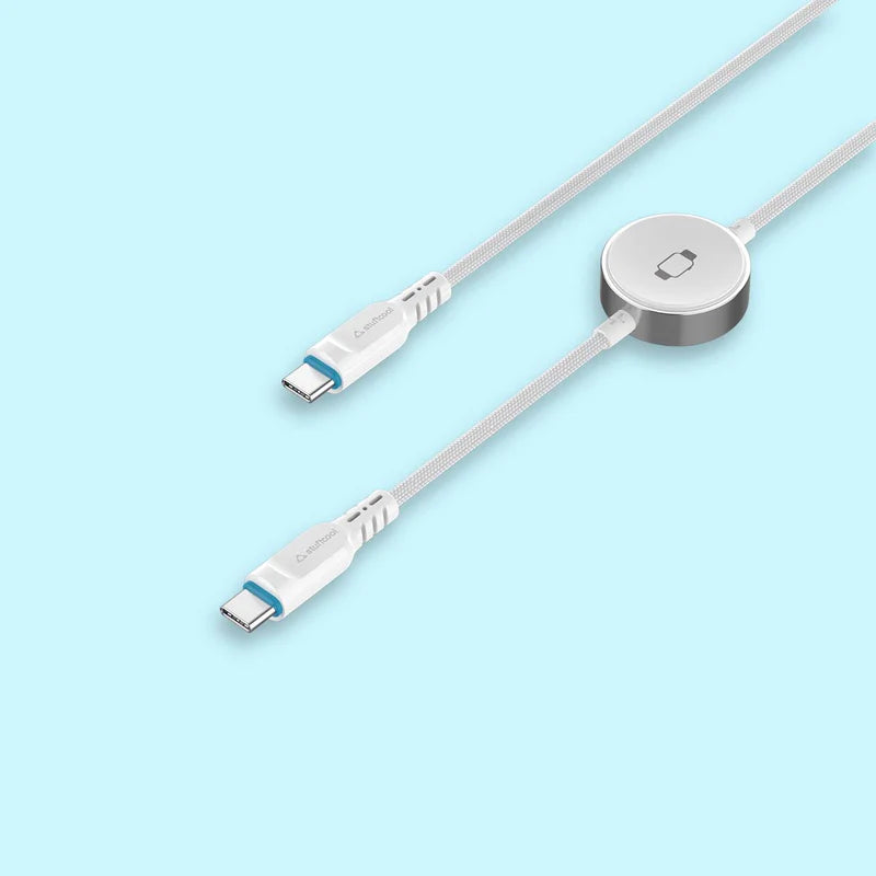 Two USB cables with connectors on a light blue background