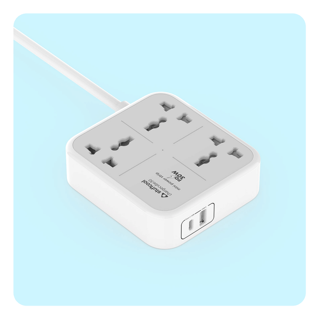 ChargeCube Mini Power Strip with 30W Type C output