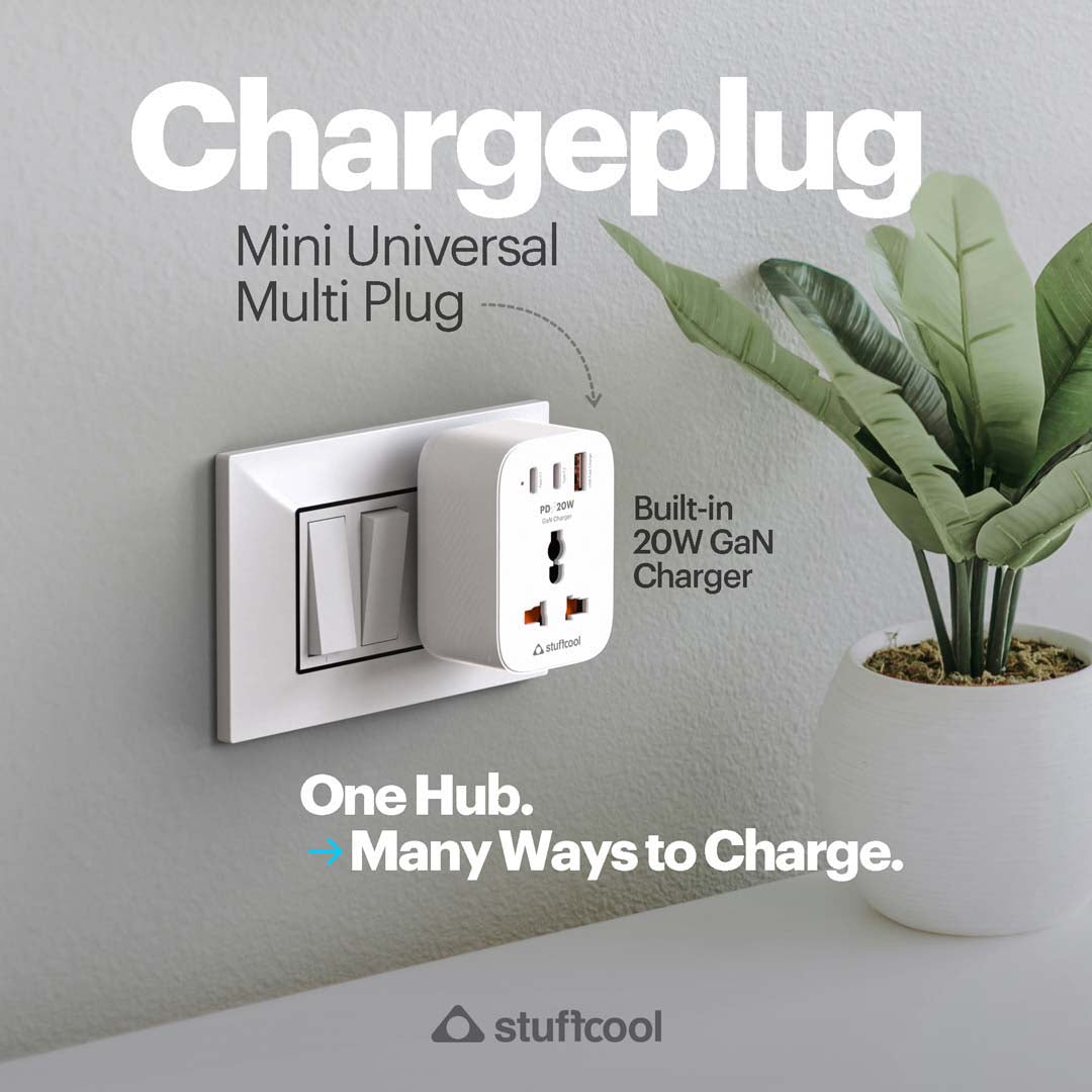 ChargePlug Mini Universal Multi Plug with 20W Gan Charger