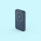 Wireless charging pad on a light blue background