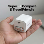 Zeno 30W GaN Wall Charger with USB-C Port & Built-in Retractable Type-C Cable