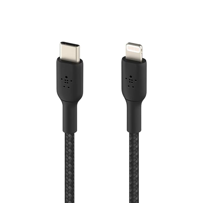 Belkin BoostCharge Braided USB-C to Lightning Cable (0.9M/ 3Ft, Black)