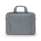 A gray DICOTA laptop sleeve with a top handle, shown against a plain white background.