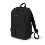 Black backpack on a white background