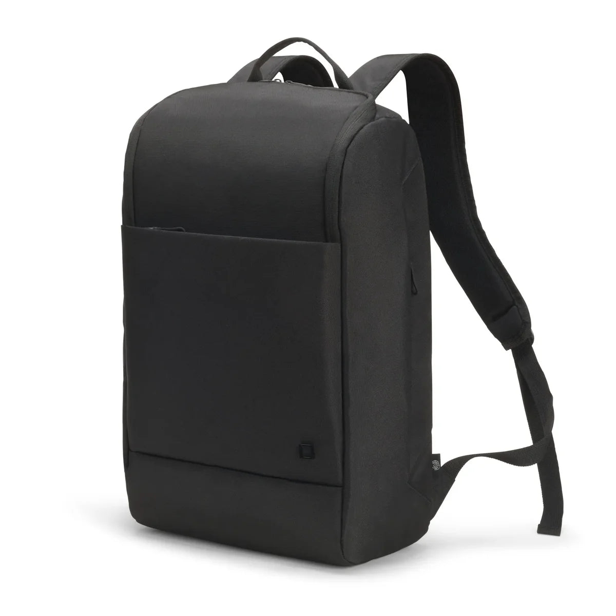Black backpack on a white background