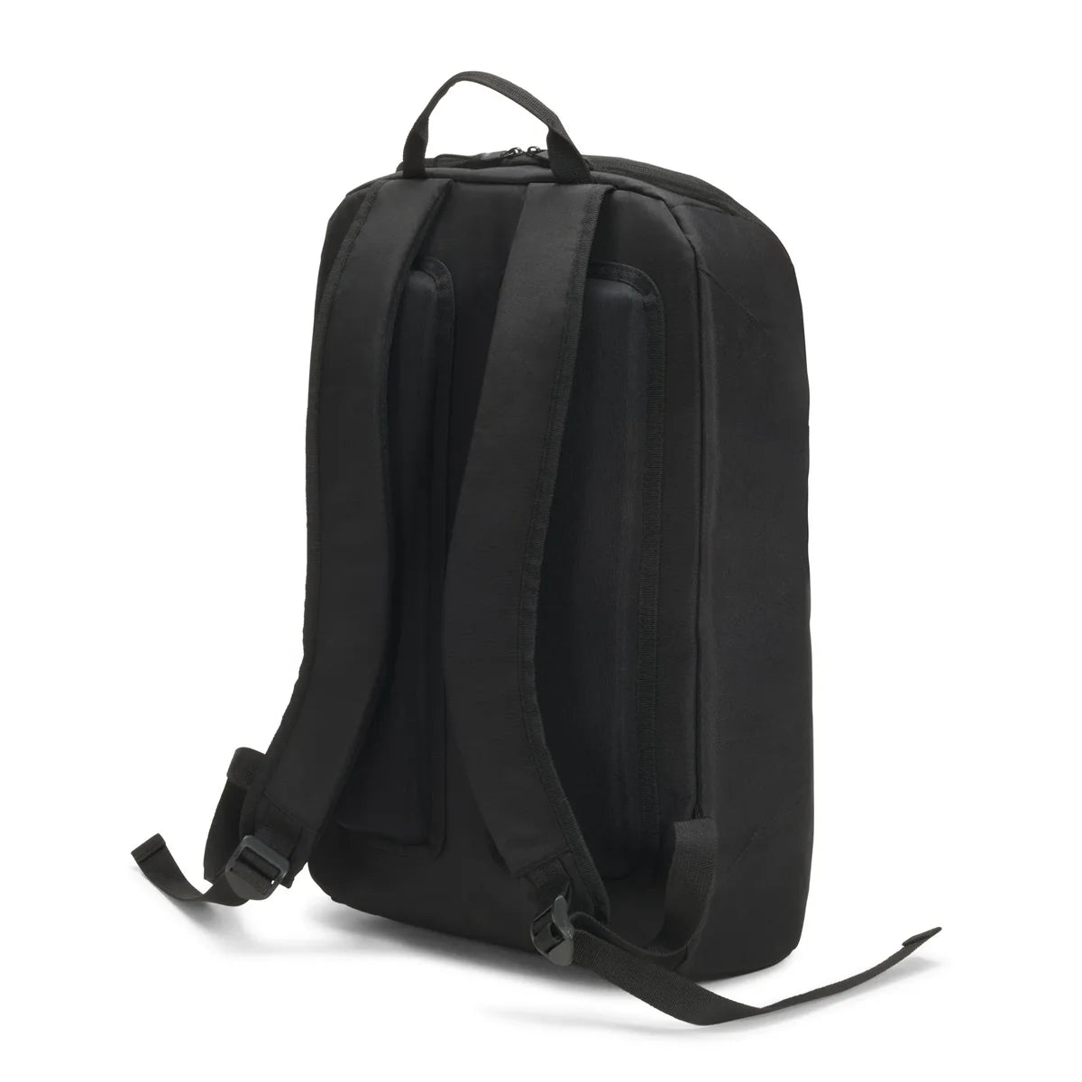 Black backpack on a white background