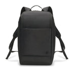 Black backpack on a white background