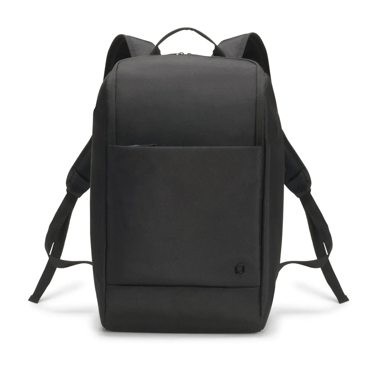 Black backpack on a white background