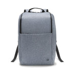 Gray backpack with black straps on a white background