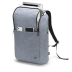 Gray backpack with front pocket on a white background