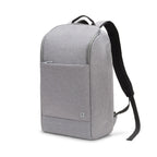 Gray backpack with a black strap on a white background
