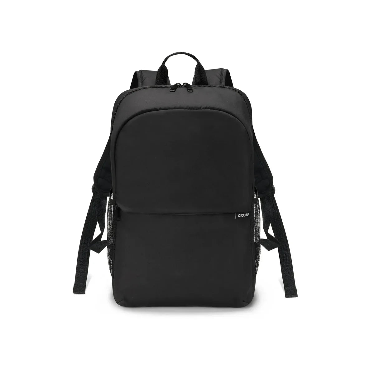 Black backpack on a white background