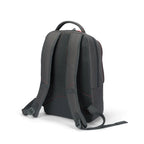A dark gray backpack shown from the back, featuring a breathable mesh back panel, padded shoulder straps, and a top carry handle, photographed on a clean white background.