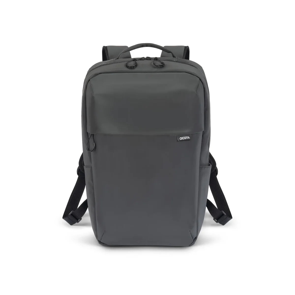 A dark gray backpack with black straps and a small white 'DECON' logo on the front, shown against a plain white background.