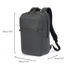 Dark gray backpack with black straps and dimension lines showing measurements of 44cm height, 29cm width, and 15cm depth on a white background.