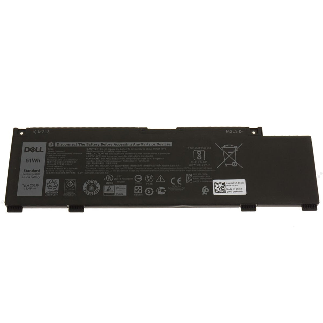 Dell Original M4GWP 51WHr 4255mAh 11.4V 3 Cell Replacement Laptop Battery