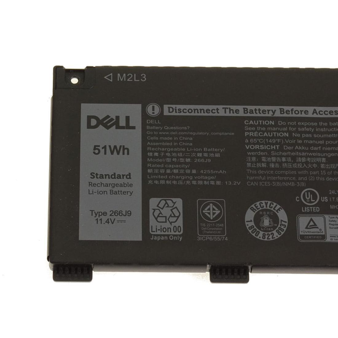 Dell Original M4GWP 51WHr 4255mAh 11.4V 3 Cell Replacement Laptop Battery