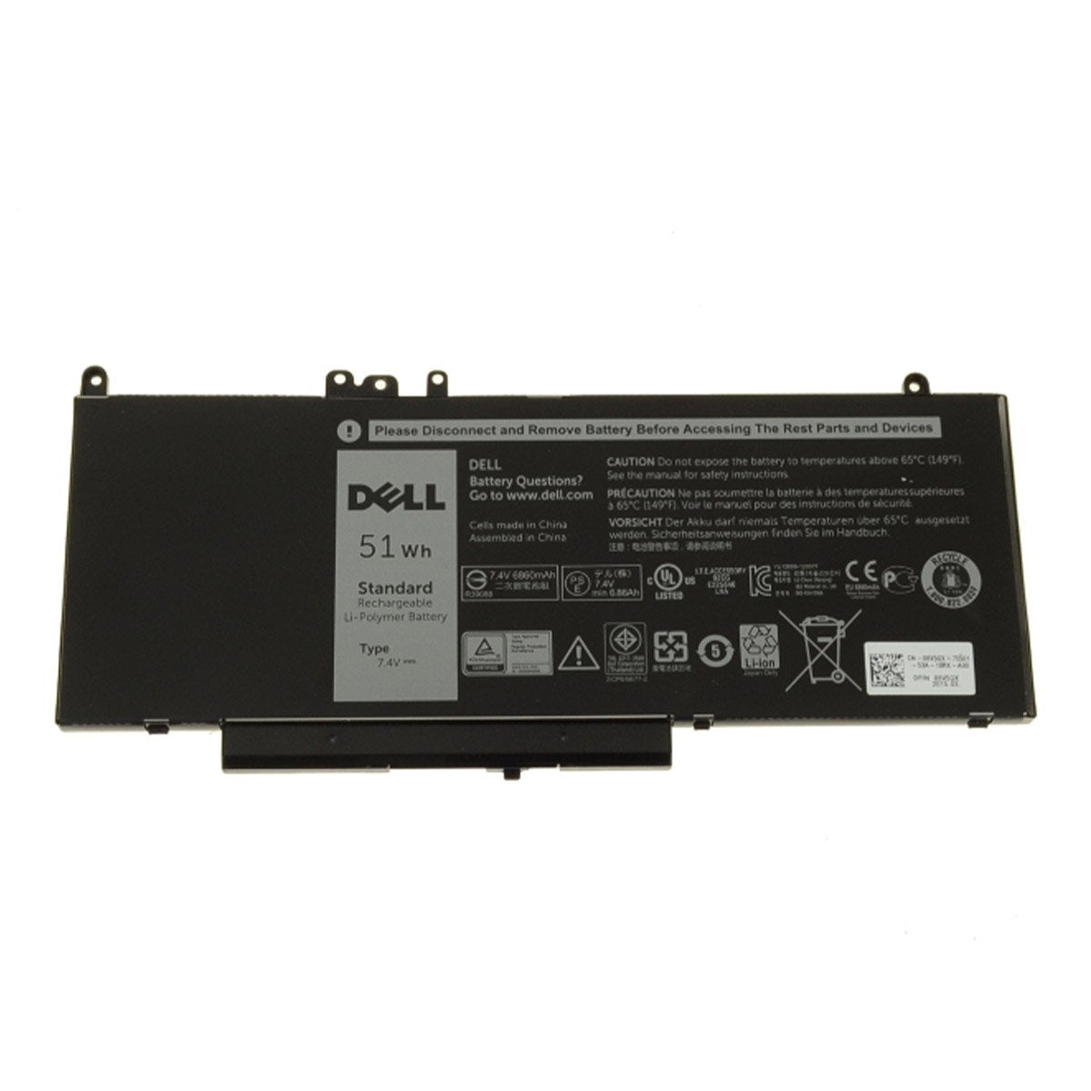 Dell Original 6980mAh 7.4V 51WHr 4-Cell Laptop Battery for Latitude E5250 E5450 E5550