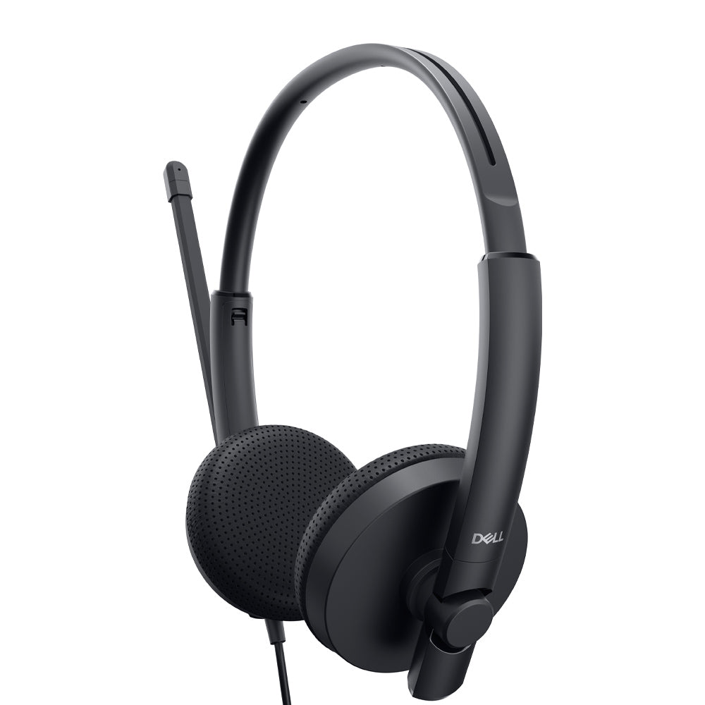 DELL WH1022 Wired Stereo Over Ear Active Noise Cancellation Headset with Boom Mic - Black