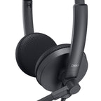 DELL WH1022 Wired Stereo Over Ear Active Noise Cancellation Headset with Boom Mic - Black