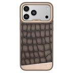 Kajsa - Glamorous Collection - Metallic Croco 2 Back Case for iPhone 17 (MagSafe Compatible)