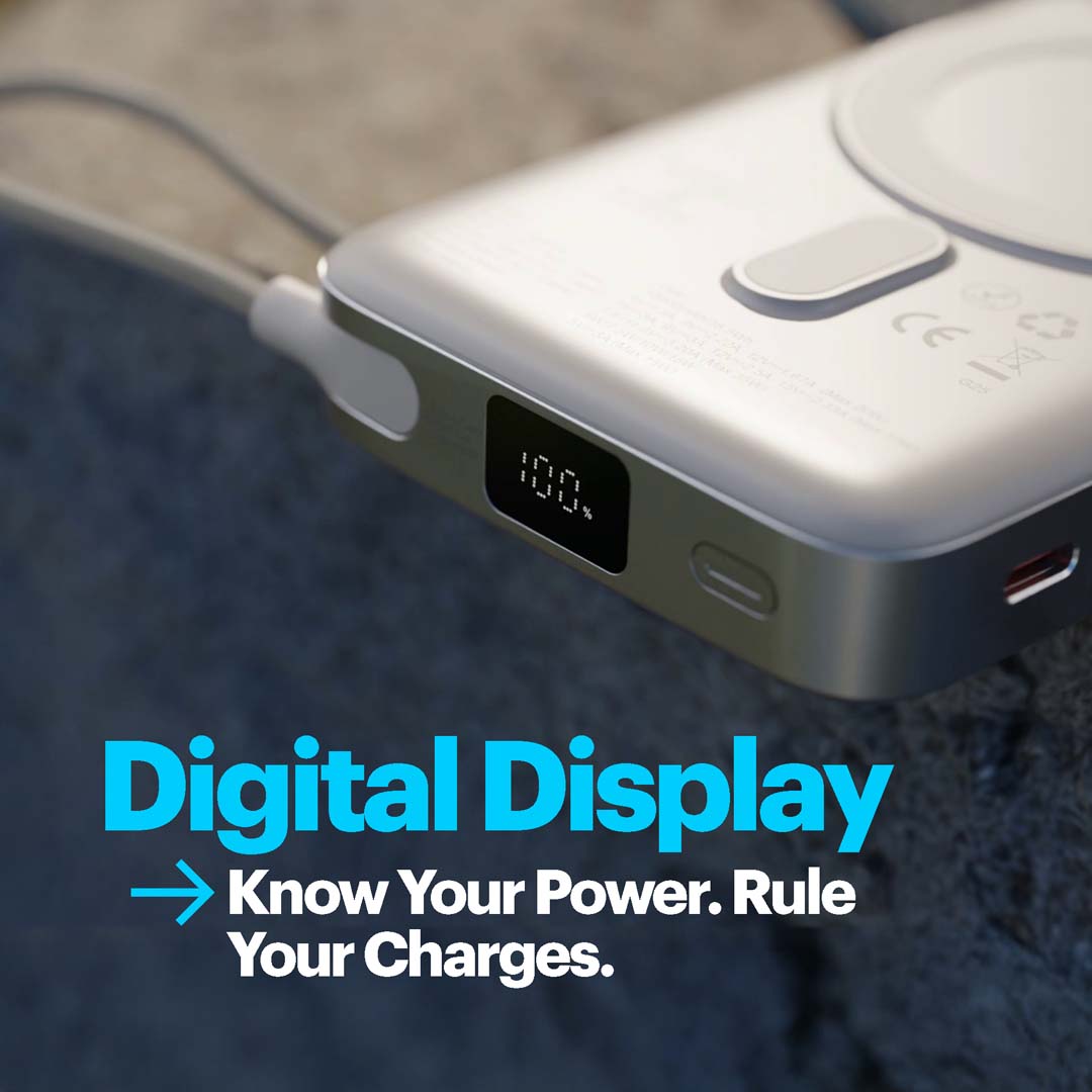 Odin 10,000mAh Qi2 MagSafe Wireless Powerbank with Built-In Type-C Cable
