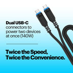 Duplo 2 In 1 Cable 140W With E-Marker Chip 1.2M