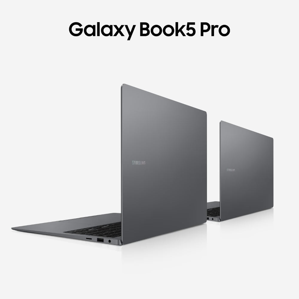 Samsung Galaxy Book5 Pro laptop on a white background